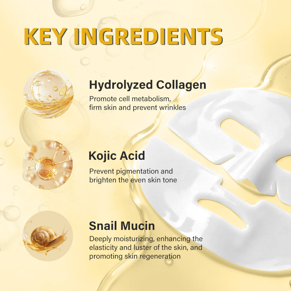 Snail Mucin Collagen Kojic Acid Glow Hydrogel Mask